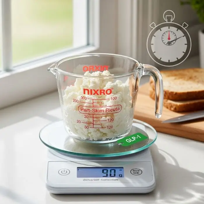 Health Benefits of Ricotta Cheese: 90-calorie ricotta portion boosts satiety hormone GLP-1 for easier weight control.