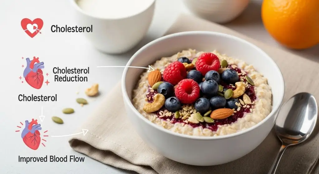 Oats a superfood supporting heart health by lowering cholesterol, improving blood flow, and reducing cardiovascular risk.