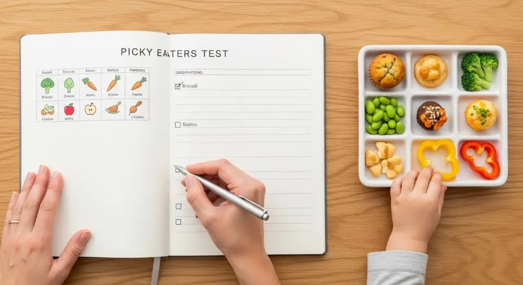 simple picky eaters test checklist to identify fussy eating habits