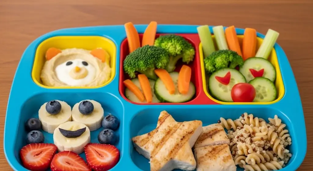Balanced meal plan for picky eaters test with colorful and healthy food options