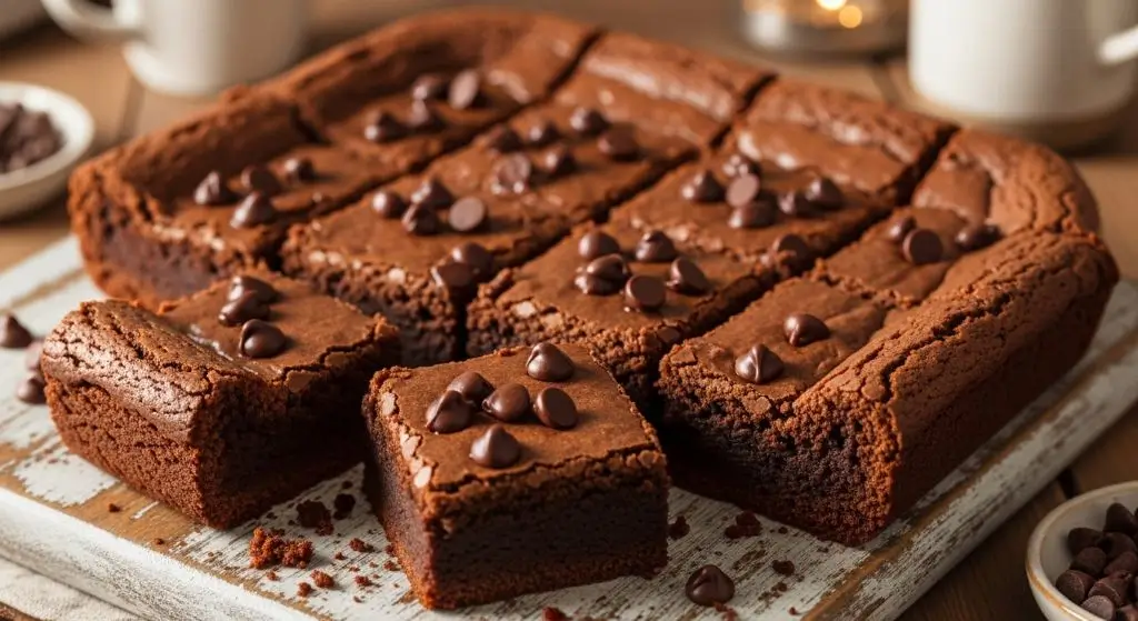 Decadent fudgy brownies with chocolate chips, perfect chocolate dessert for Brownies recipe