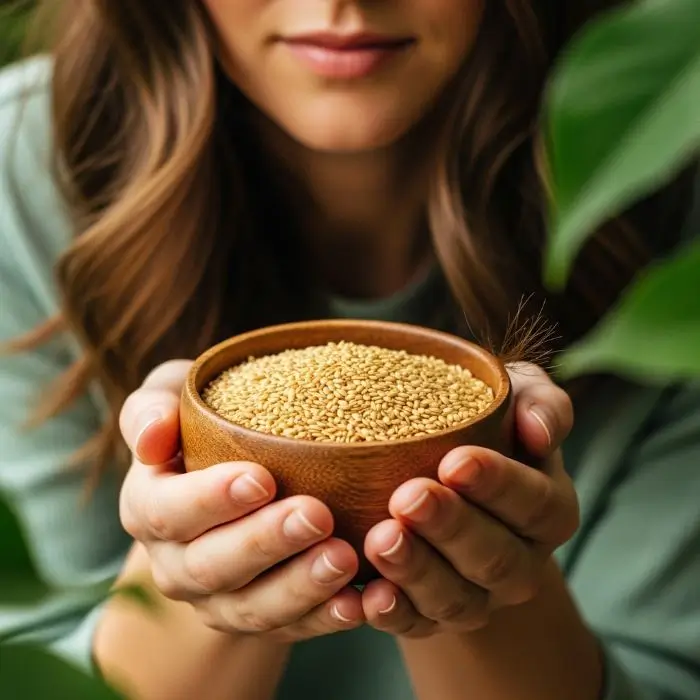 Flaxseed meal benefits skin & hair: plant omega-3s plus lignans boost glow and shine naturally.