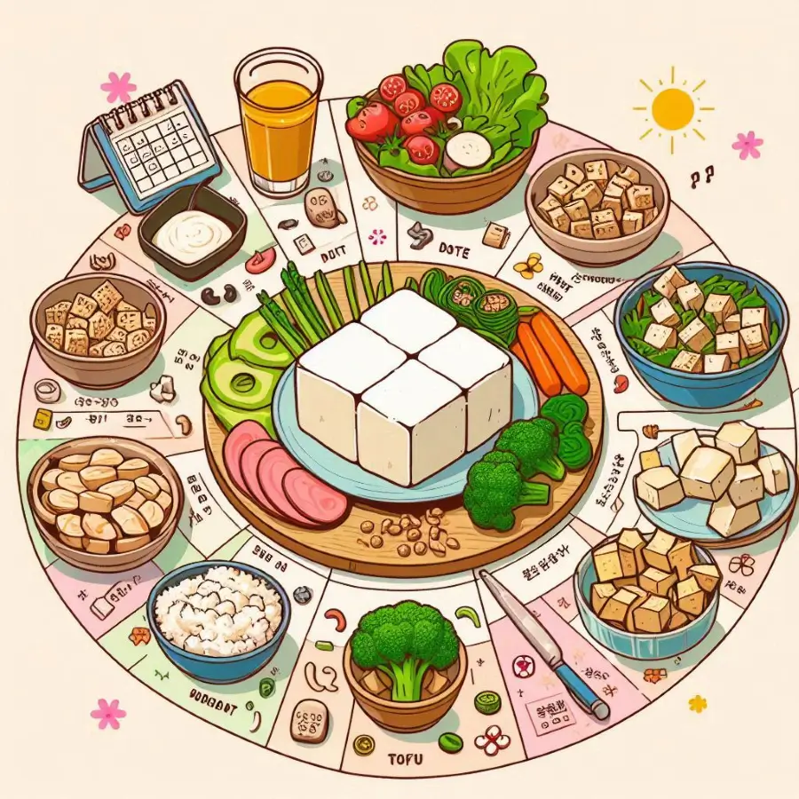 Weekly diet chart including tofu for picky eaters with balanced meals and healthy protein options