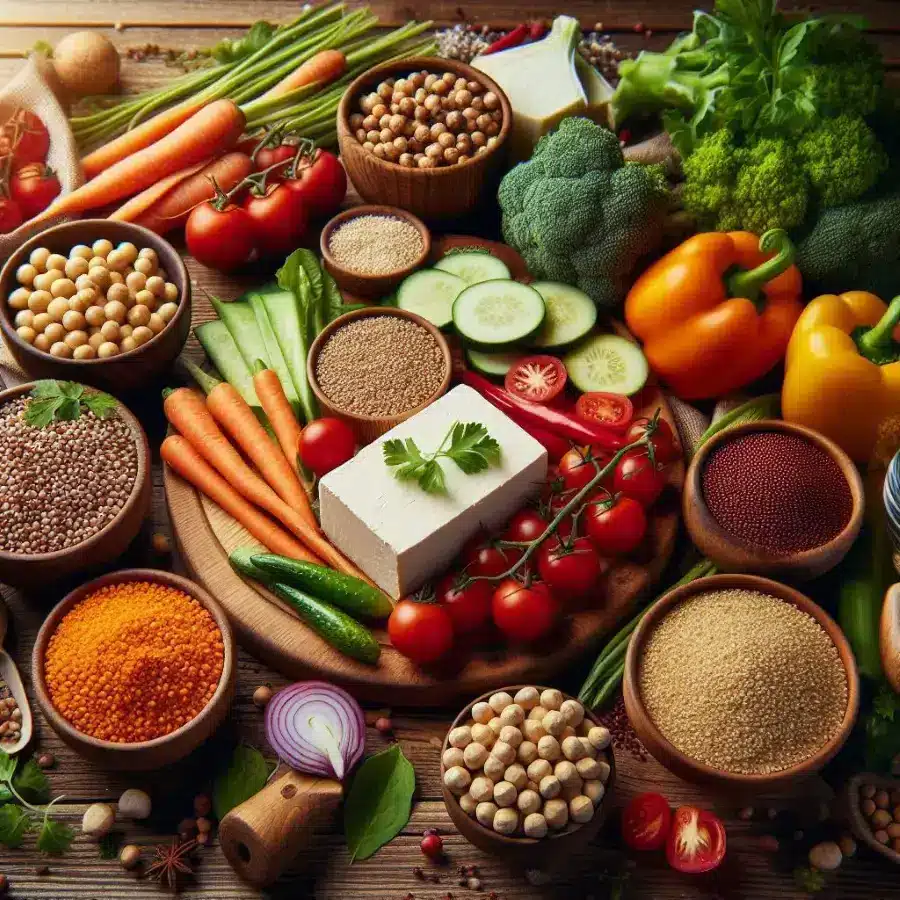 Gluten-free tofu quinoa bowl with vegetables, easy tofu for picky eaters following a gluten-free diet.