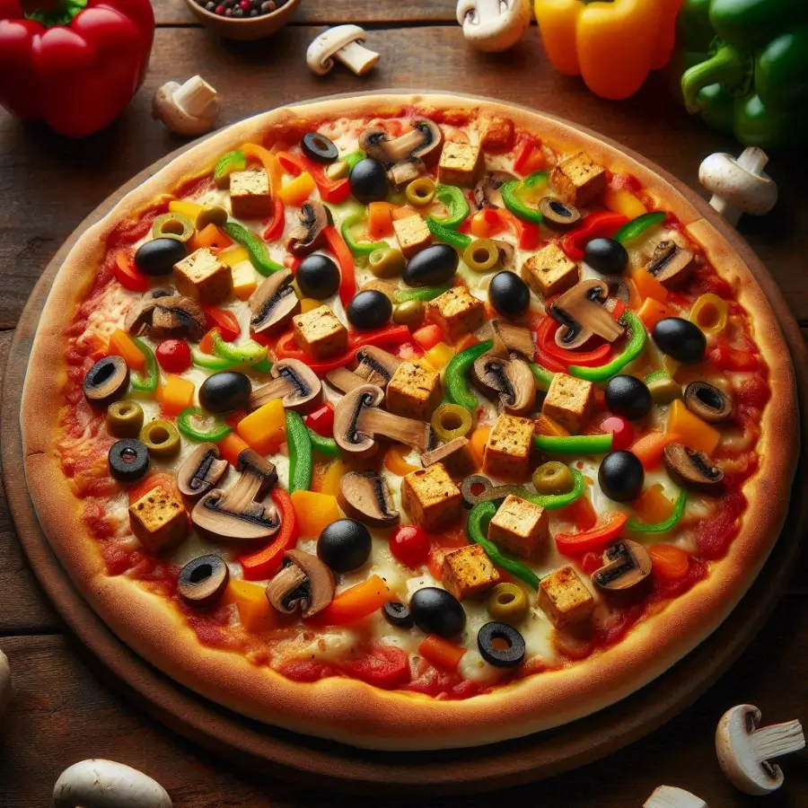 Tofu pizza toppings for picky eaters with herbs, cheese, and veggies as a tasty protein-packed meal.