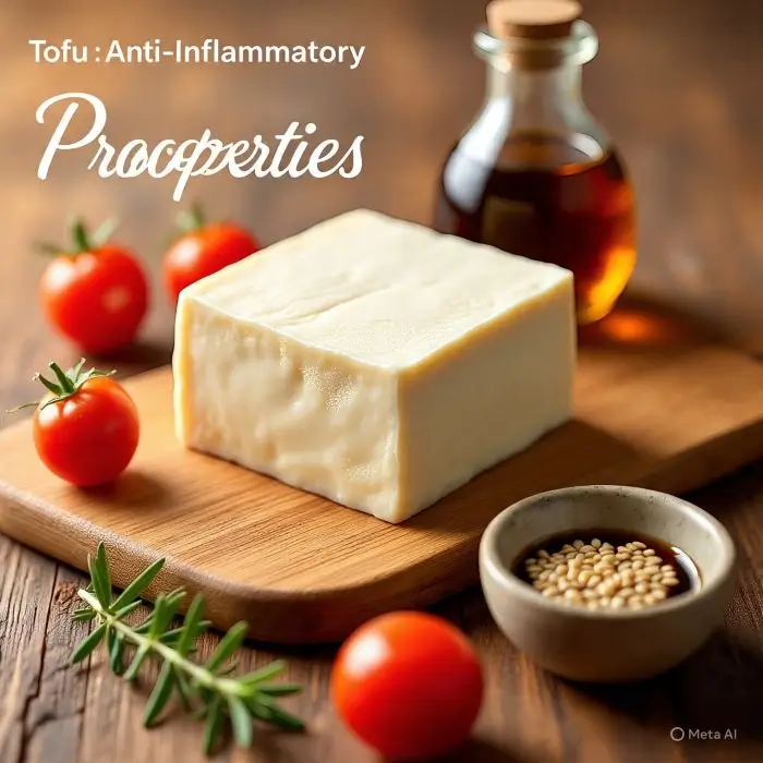 Tofu ingredients highlighting tofu benefits and disadvantages with anti-inflammatory nutrients