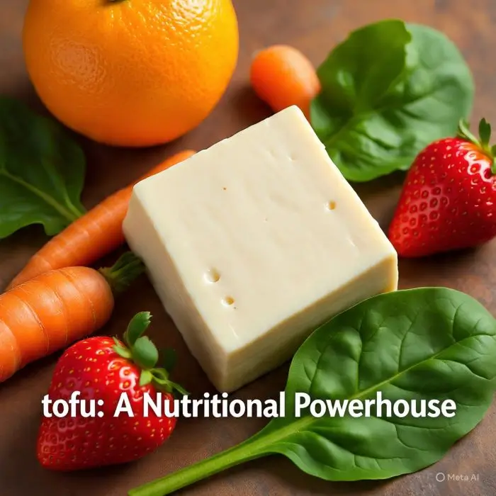 Tofu nutrition chart showing tofu benefits and disadvantages with high protein and essential minerals
