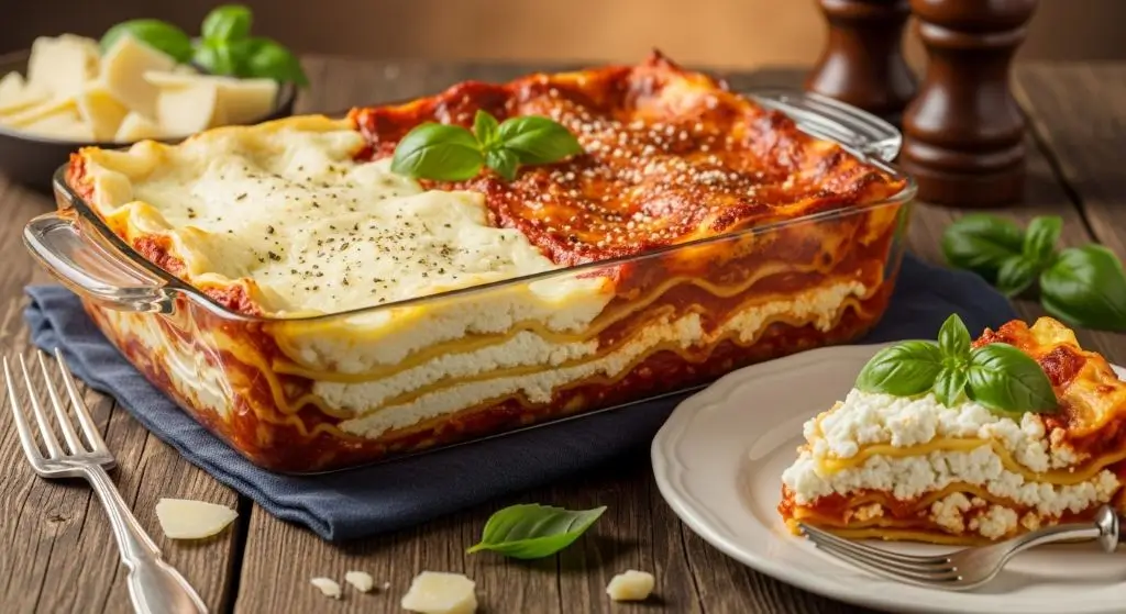 Ricotta vs cottage cheese lasagna comparison showing creamy Italian layers and high-protein variation for balanced, flavorful baking.