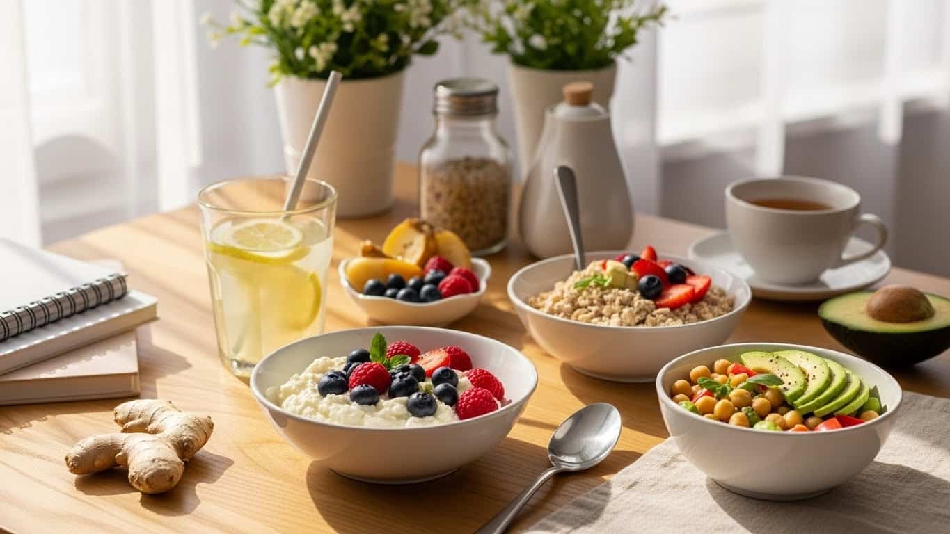 how to lose stress weight hero image of calm morning kitchen jeans that fit and cortisol calming foods