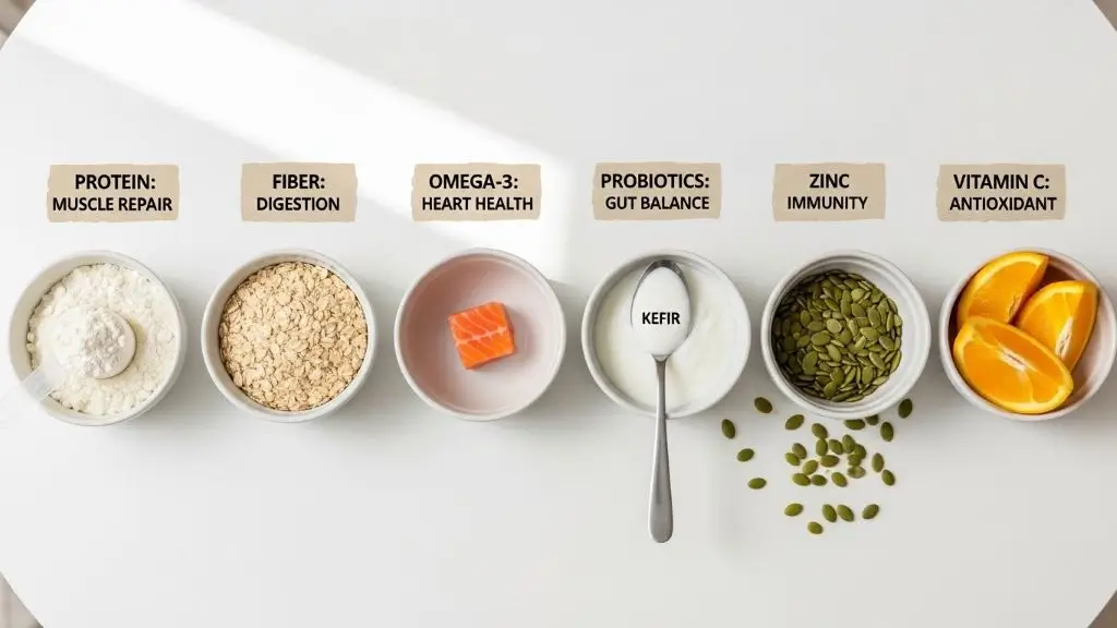stress belly symptoms eased by nutrition value chart of protein fiber omega 3 magnesium probiotics vitamin C